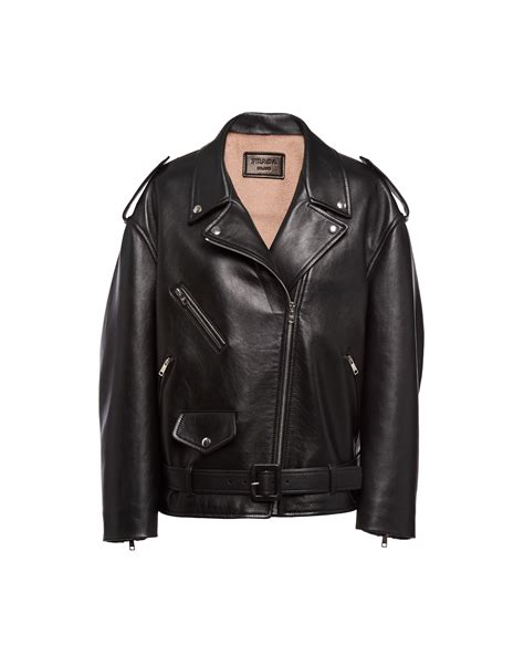 prada leather jacket 2021|prada jacket.